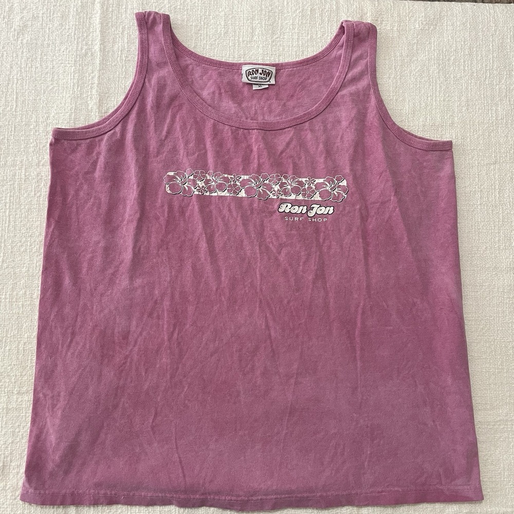 Vintage 90s Ron Jon Surf Shop Large Tank Top One of a Kind‎ Pink Sleeveless